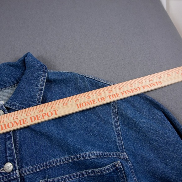 Lee Workwear Chore Denim Jacket Blue Medium Wash Pocket Button Front Women's XXL - Picture 5 of 10